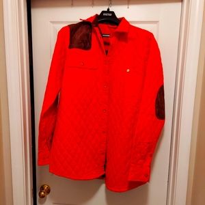 Boulder Creek Men's Orange Quilted Hunting/Shooting Jacket, L Elbow Patches